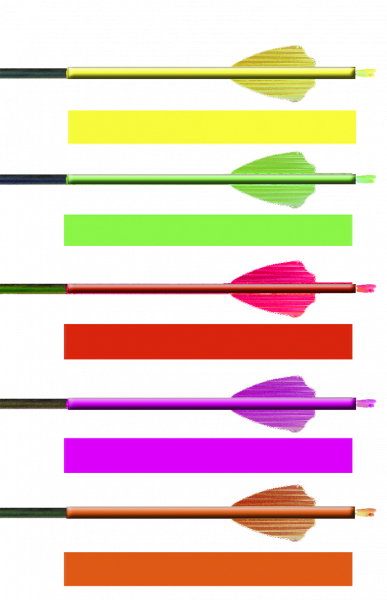 Arrowwraps in fluorezens Tagesleuchtfarben Blanko